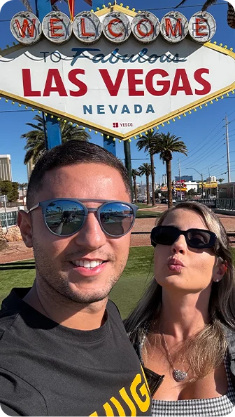 Foto de viagem para Las Vegas com um casal